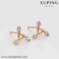 94205 barato triângulos artificiais forma design ouro diamante brinco jóias